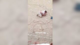 An Angry Policeman Knocks Down A Guy With Horns Like A Doll » Uncensored