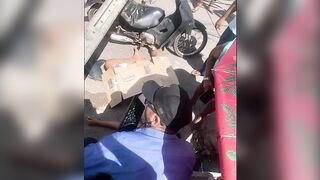 Tiantian Woman Was Killed By A Falling Pole While Riding A Scooter (FU