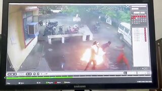 Power Sets Himself On Fire Inside Sage Police Station (1)
