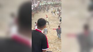 Go To Hell, Bastard, This Man Fell Down In Front Of The Bull And Died.