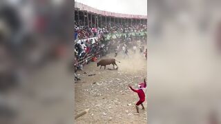 Go To Hell, Bastard, This Man Fell Down In Front Of The Bull And Died.