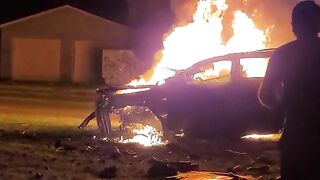 Man Burned To Death In His Car After Crashing Into Tree