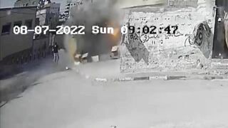 The Moment A Palestinian Man Is Killed In An Israeli Airstrike (