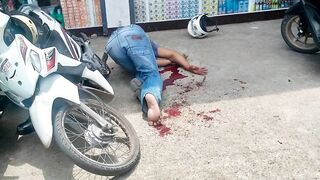 Motorcycle Taxi Driver Filled With Lead (CCTV + Aftermath)