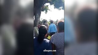 Street Justice. Crowd Hanged From Tree, Murder Suspect 