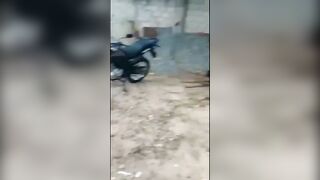 Street Justice. Several Men Beat Two People With Anything