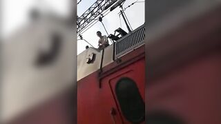 Tarzan Was Electrocuted On The Railway. Russia 