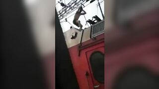 Tarzan Was Electrocuted On The Railway. Russia 