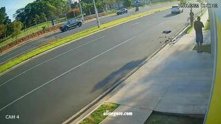 Idiot With Sickle In Hand Tries To Attack Police