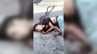 Motorcyclist Lays On Pavement With Last Sigh