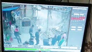 Roof Collapses On Pedestrian 