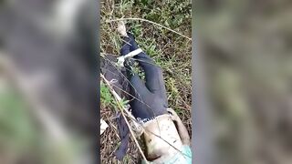 The Rotting Body Of A Man Lying In The Forest 
