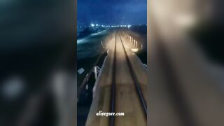 The Train Hit A Man Who Was Walking On The Tracks. Video Shot In Delhi