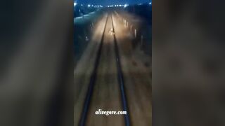 The Train Hit A Man Who Was Walking On The Tracks. Video Shot In Delhi