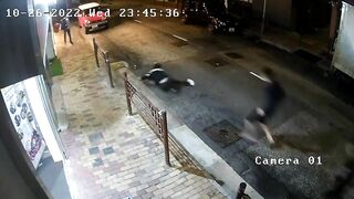 A Man Was Killed On The Street By A Gang Of Gangsters. Hongkong