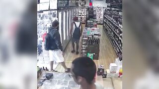 Two Rude Men Stole Beer In Front Of The Seller 