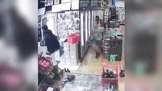 Two Rude Men Stole Beer In Front Of The Seller 