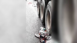 Woman On Motorcycle Is Run Over By Truck 