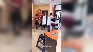 Women Fight In Fast Food Restaurant 