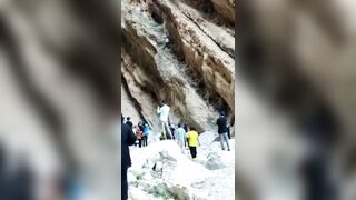 Crowds Watch Tourist Fall From Cliff In Ilam Province, I