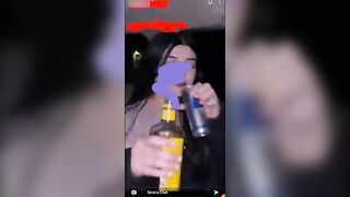 Don't Drink And Drive! ...idiot Girl Takes Pictures Of Herself Drinking