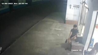 Guy Relaxing Outside And Being Surprised By Sicario {CCTV And Aftermath