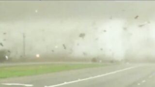 Crazy Footage Shows Pickup Truck Flipped Over By Tornado, Then D