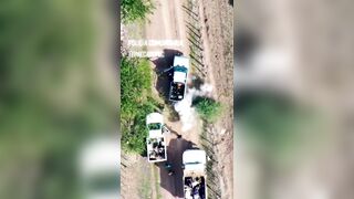 Shocking Video Of Drone Attack On Michoacán Municipal Police