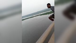 Shocking Video Of Young Man Lekan Odunare Jumping Into Water