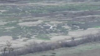 Ukrainian Troops Shoot Down A Russian Mi-8 Helicopter