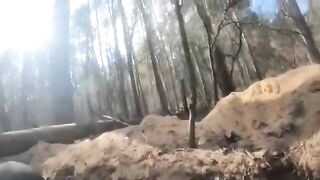 Ukrainian Soldier Hit In Face By Projectile