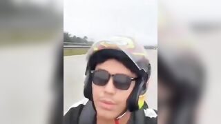 Cyclist Gets A Big Yellow Surprise