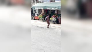 Crazy Naked Woman On The Street