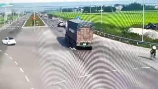 Frustrated Man Jumps Under Slow Moving Truck