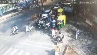 Distraught Woman Crashes Into Bus In India