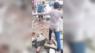 Drunk Man Fell Directly Into The Sewer