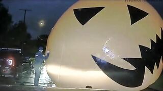 Ohio Police Battle Giant Inflatable Pumpkin