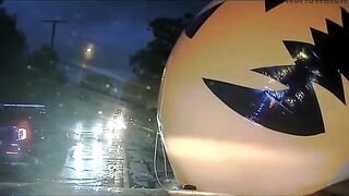 Ohio Police Battle Giant Inflatable Pumpkin