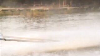 An Accident Occurred And A Man Jumped Off The Boat