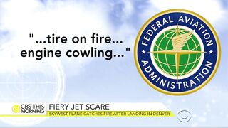 New Angle: SkyWest Airlines Plane's Engine Catches Fire After Landing In Denver