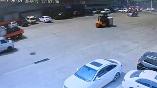 Defenseless Woman Crushed By Forklift