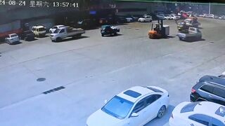 Defenseless Woman Crushed By Forklift