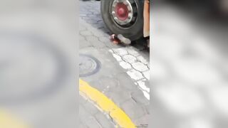 Old Woman Impaled By Truck