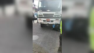 Old Woman Impaled By Truck
