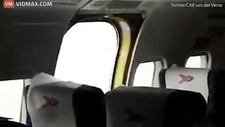 Emergency Door Falls Off During Landing, Causing Panic