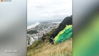 The Paraglider Is Thrown Into The Air Before Plummeting Back To Earth In Dramatic Fashion