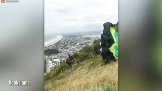 The Paraglider Is Thrown Into The Air Before Plummeting Back To Earth In Dramatic Fashion