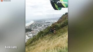 The Paraglider Is Thrown Into The Air Before Plummeting Back To Earth In Dramatic Fashion