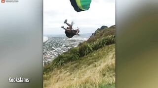 The Paraglider Is Thrown Into The Air Before Plummeting Back To Earth In Dramatic Fashion