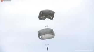 Paratroopers Nearly Collide In Mid-air